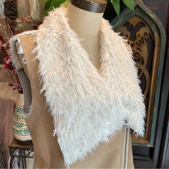 Anthropologie Sunday Monday Sherpa Moto Jacket Vest - Picture 9 of 15